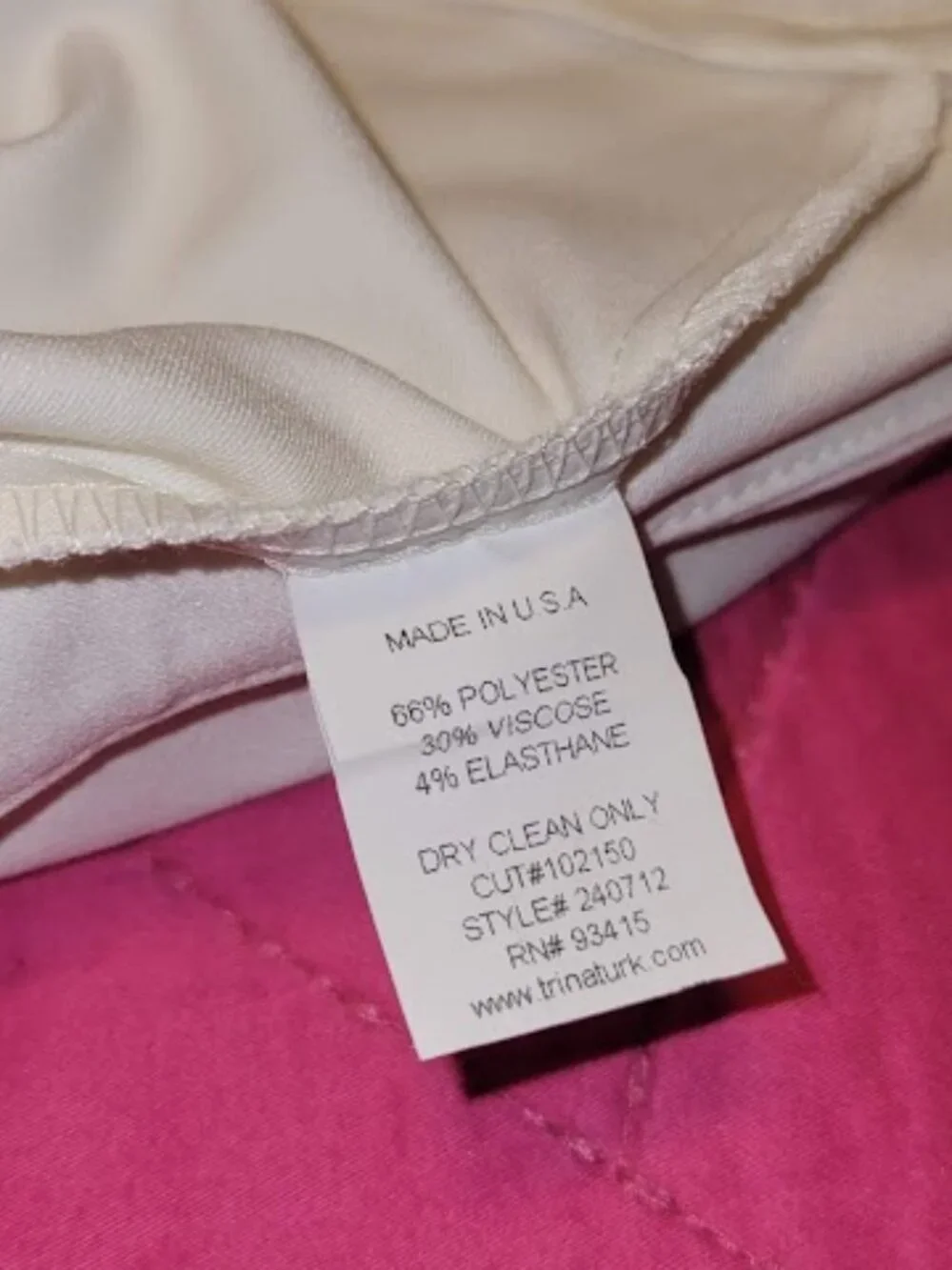 Trina Turk Off White Shorts Women's Size 10 Side Zip Stretch Made in USA